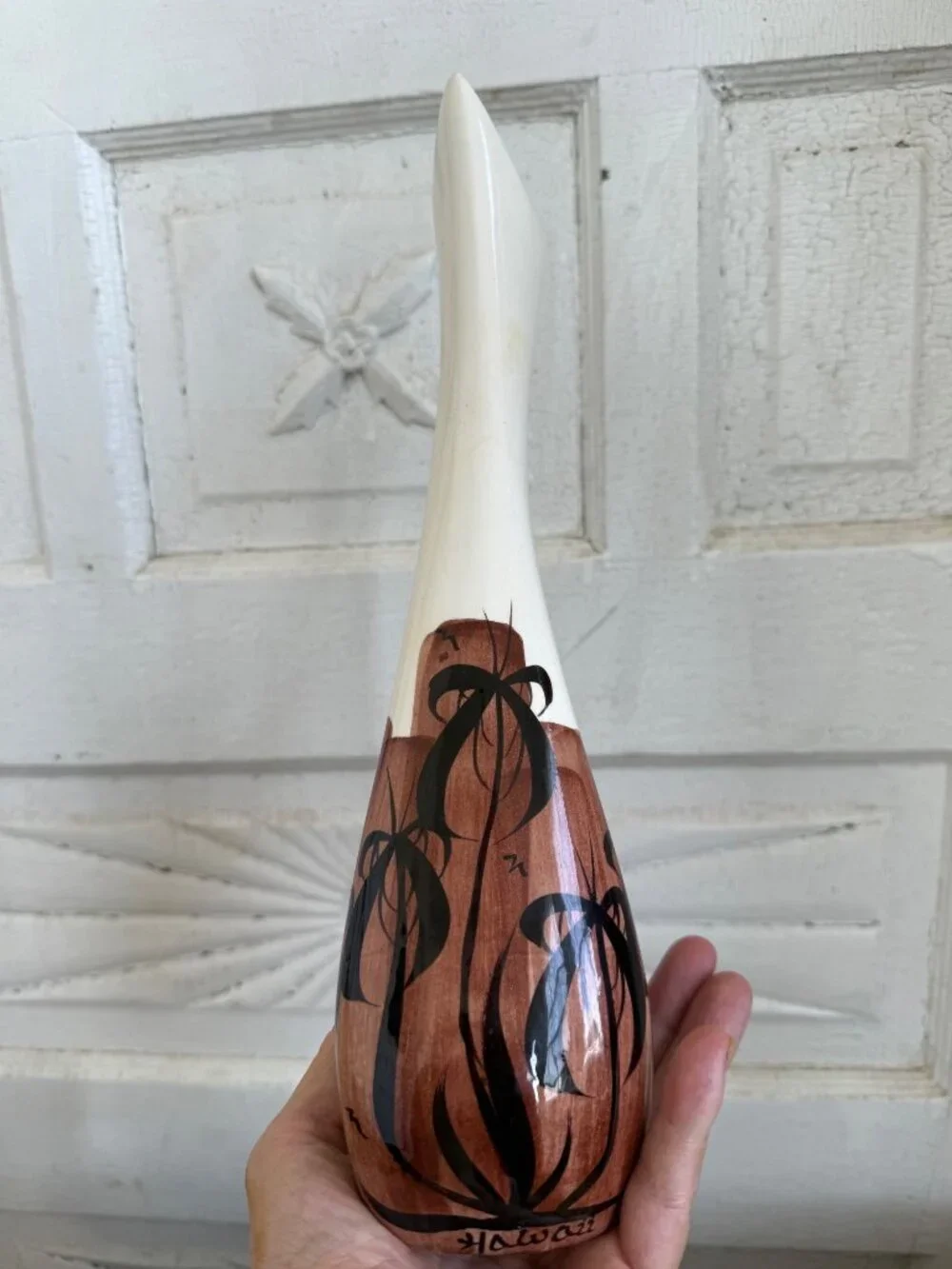 Vintage 70s Pohaku Kiln Hawaiian Flower Vase Tiki Boho Decor